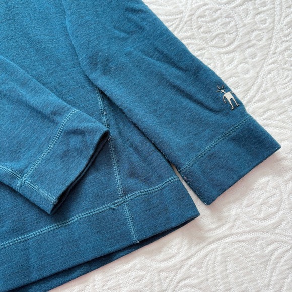 Smartwool Women's Merino Wool 250 Long Sleeve Baselayer Top, Deep Sea Heather - Picture 2 of 3